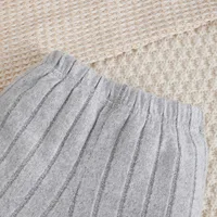 Ensemble de vêtements pour nouveau-né garçon, 3 pièces, body à manches longues, couleur bloquée, pantalon gris, chapeau, vêtements d'automne pour tout-petits de 1 à 18 mois 4