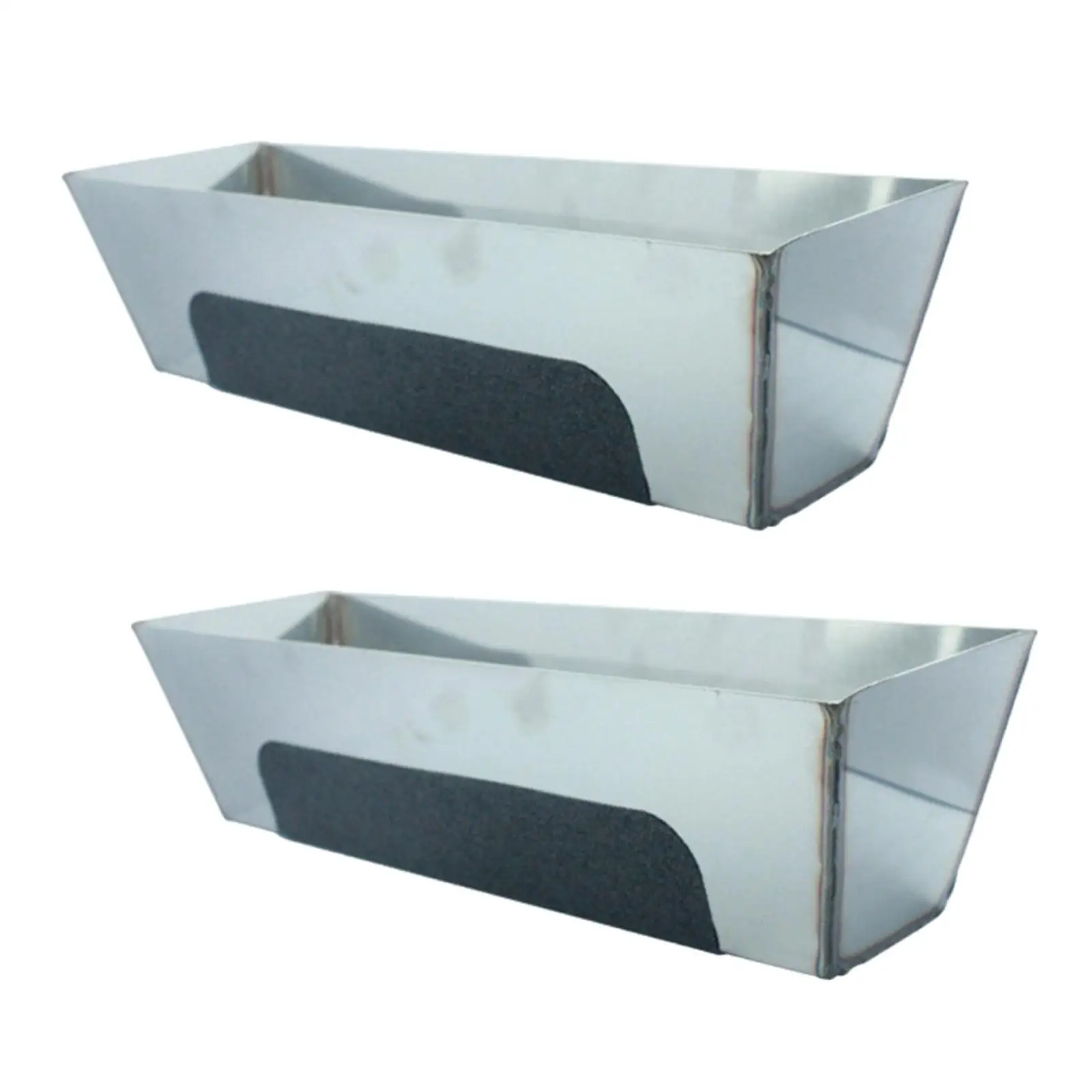 Stainless Steel Mud Pan with Reinforced Band Sturdy Fittings Lightweight Rustproof Anti Slip Metal Plastering Plasterers 5