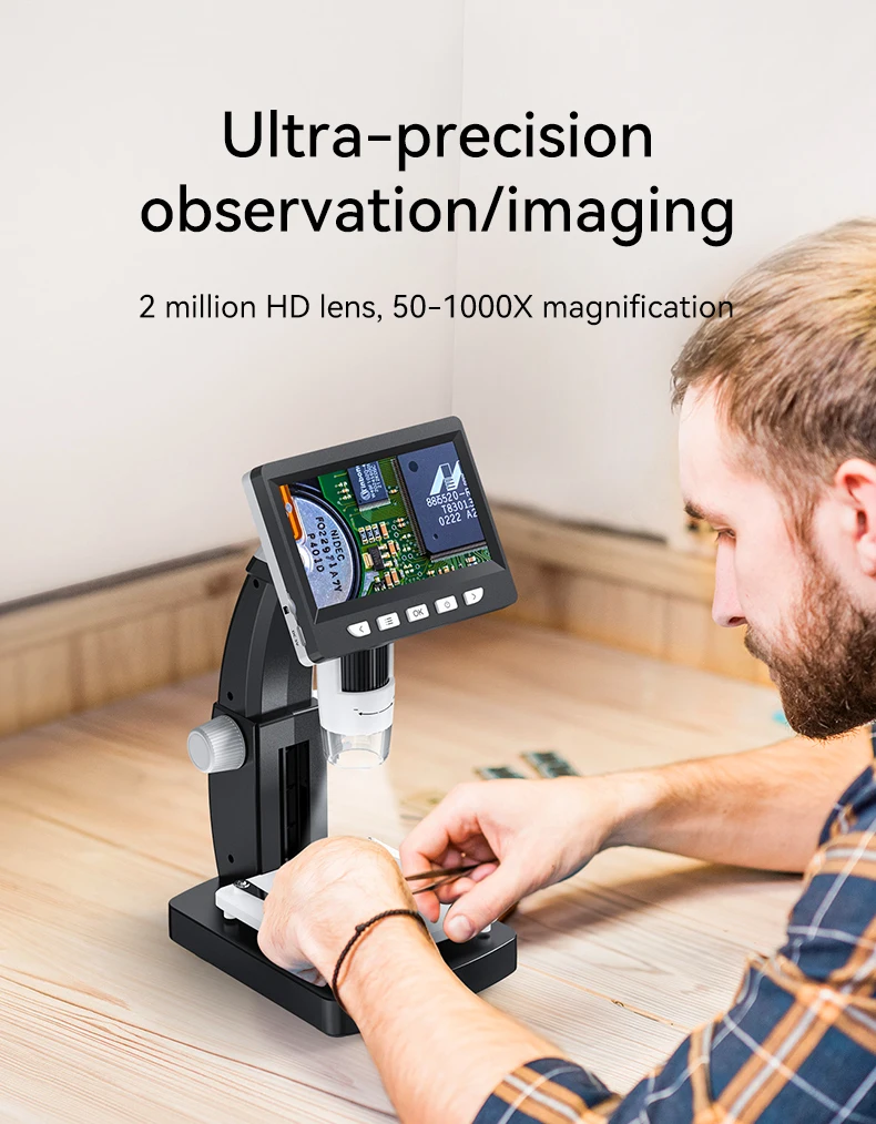 portable 4.3 inch lcd digital microscope with magnification