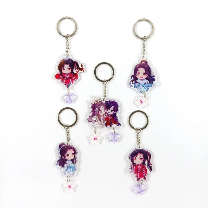 男性と女性のためのアクリルペンダント付きキーホルダー カップルのための幸運の象徴 Tian Guan Ci Fu Key Chains Aliexpress