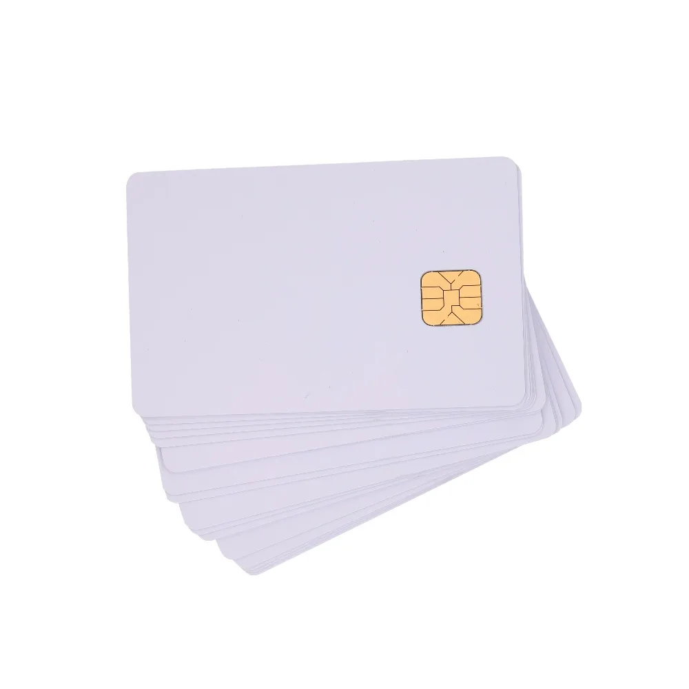 100 PCs Contact IC card 4428 Chip Smart Card PVC Blank White Contact IC Card 