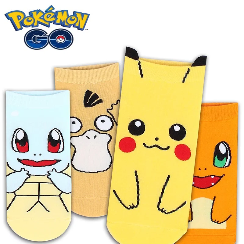 

Pokemon Anime Figure Pikachu Cute Socks Psyduck Cartoon Kawaii Pure Cotton Smelly Sock Ladies Socks Pocket Elf Couple Socks Gift