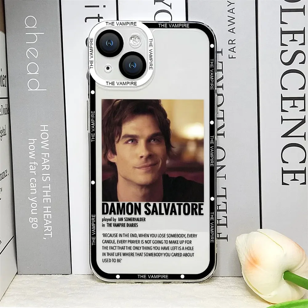 Vampire Diaries Damon Clear Soft Phone Case - Hot TV Show Inspired Cover
