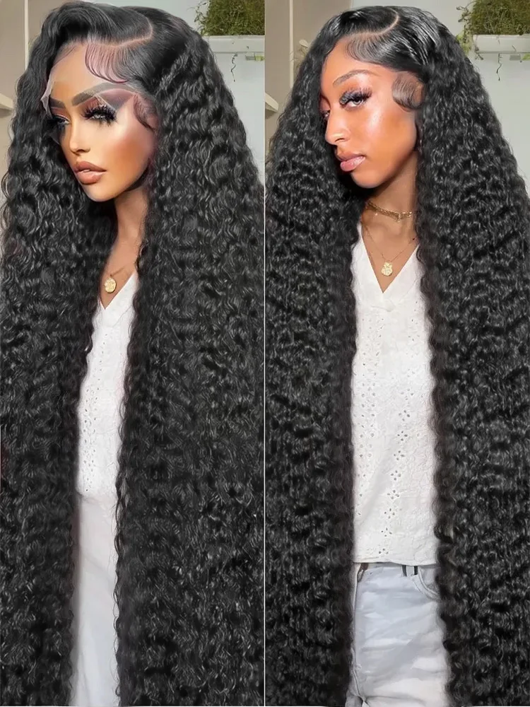 13x6 Deep Wave HD Lace Frontal Human Hair Wig 200 Density 5x5 Lace Closure Glueless Wig 30 40 Inch 13x4 Curly Lace Front Wig