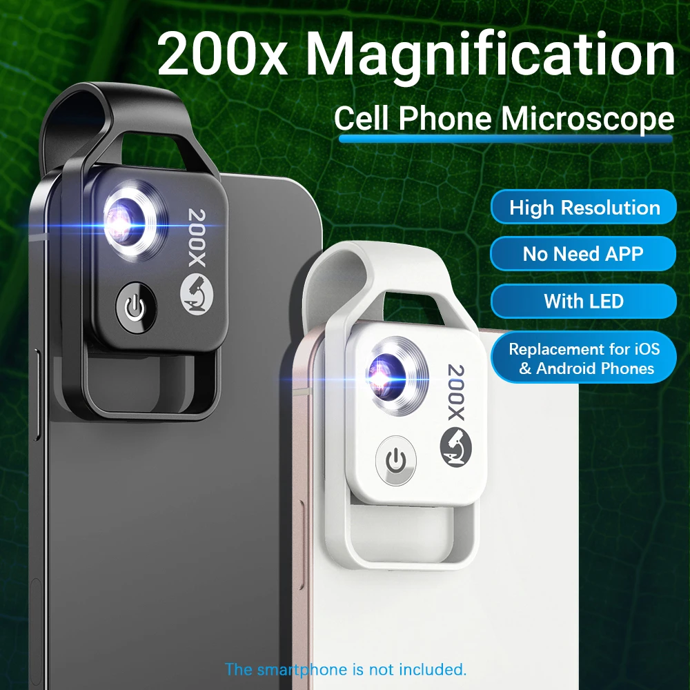Professional 200X Phone Microscope Lens with Clip for Detailed Observations and Appraisals