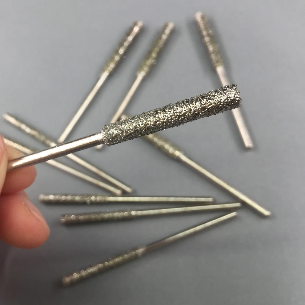 5pcs 46# shank 4mm Grinding Burr 80mm Ultra-long Grinding Bits Stone Metal Peeling Point Diamond Grinding Burr Trimming Bits