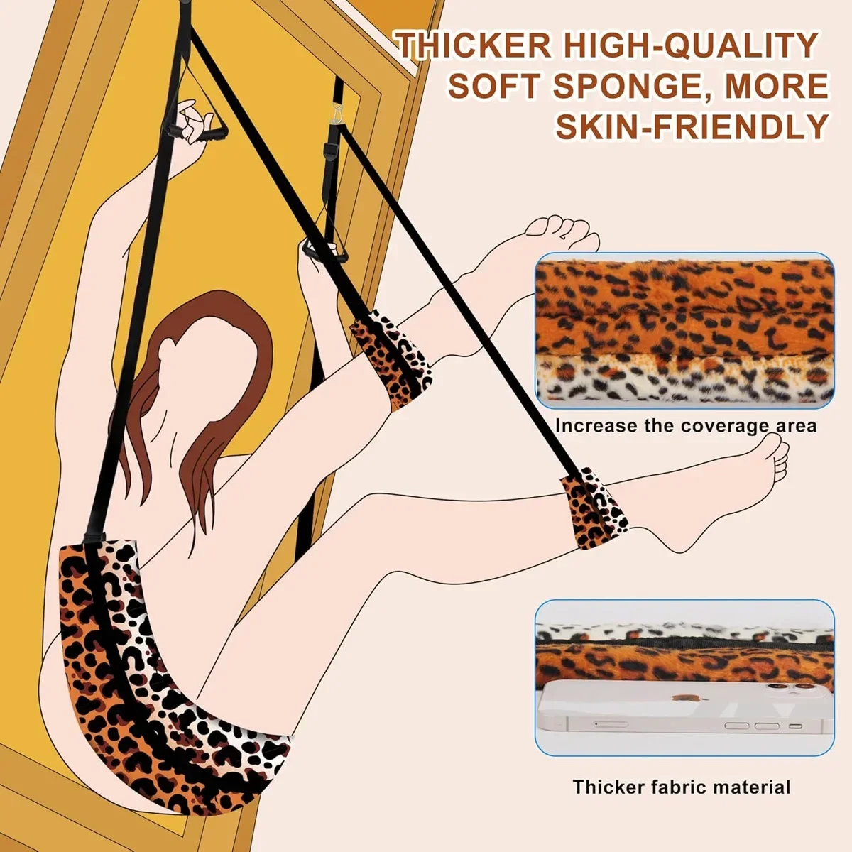 Over the Door Sex Swing Adjustable Straps with Seat Hanging Adult Cushion Door Swing M Split Leg Strap Sex Toys for Couples