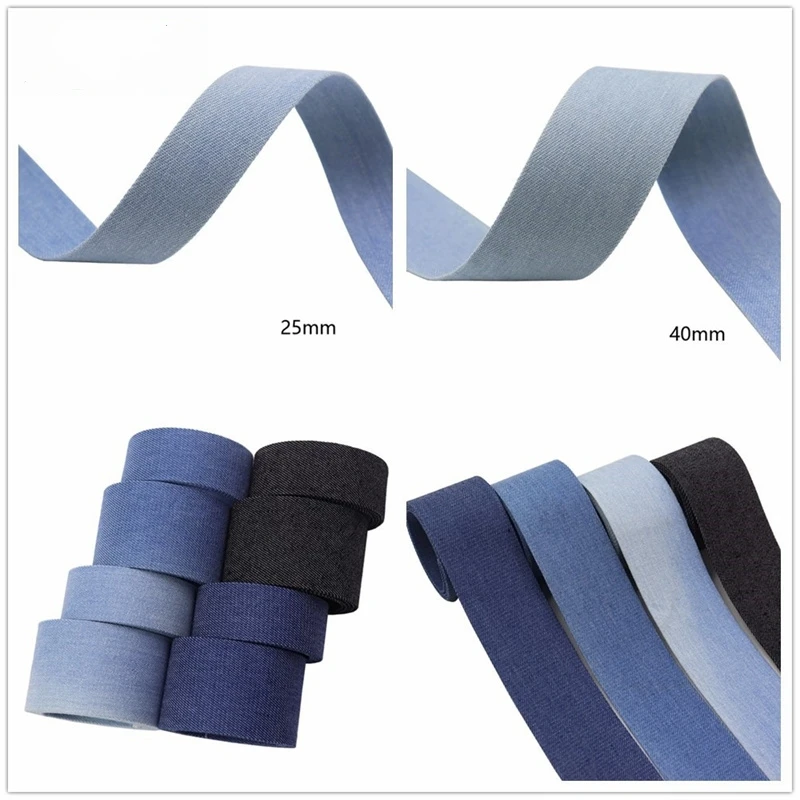 Nastro con bordo in denim da 1 m Fai da te con fiocchi Accessori per capelli per bambini Materiale Regalo Confezione di fiori Nastro in tessuto per jeans - immagine 6