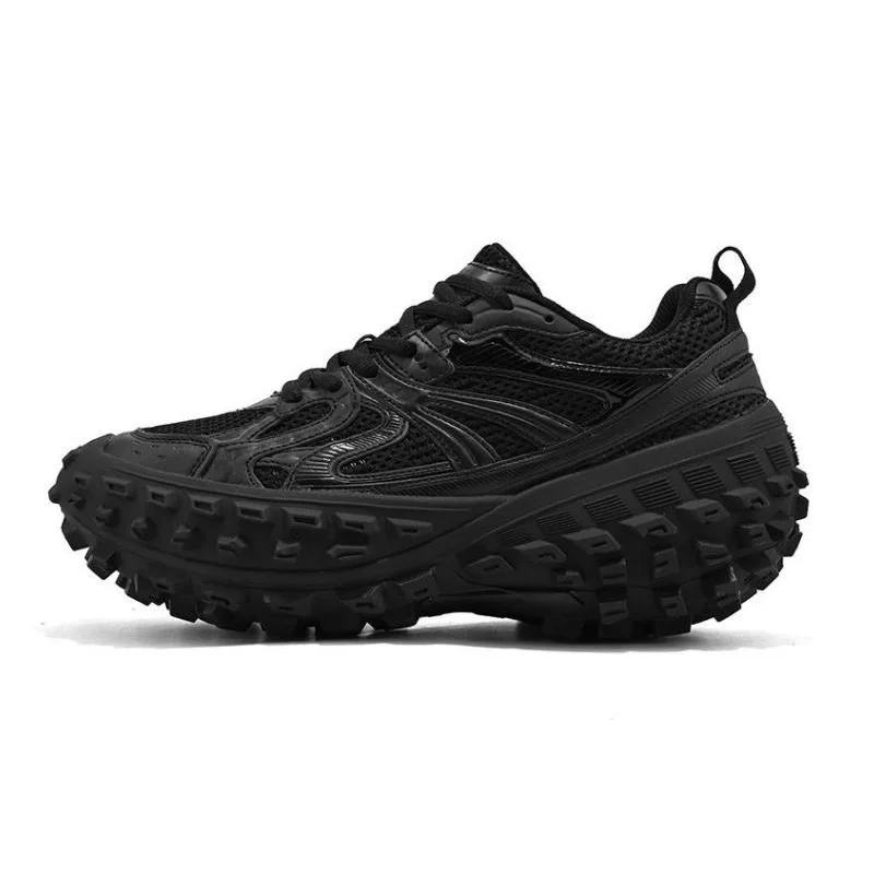 

Women Safety Jogging Shoes Luxury Brand Designer Women's Defender Shoes Thick 9CM Bottom Mesh Leisure Sneakers Tank Tire Boots