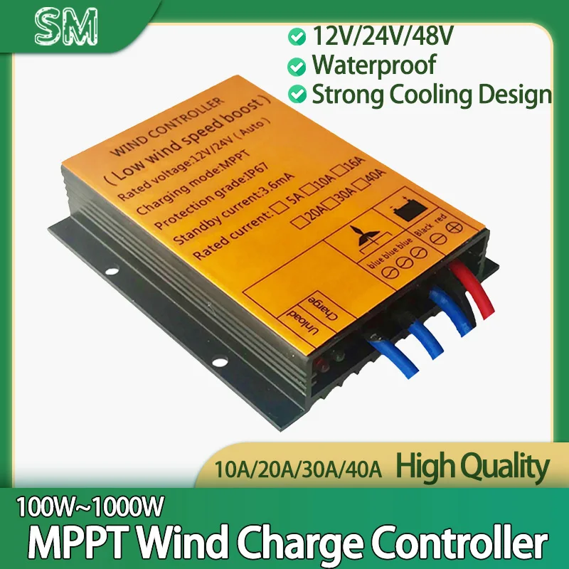 

MPPT PWM Charge Controller 12V/24V AUTO 48V 10A-40A Wind Turbine Generator Water Proof Regulator Rectifier Factory Price