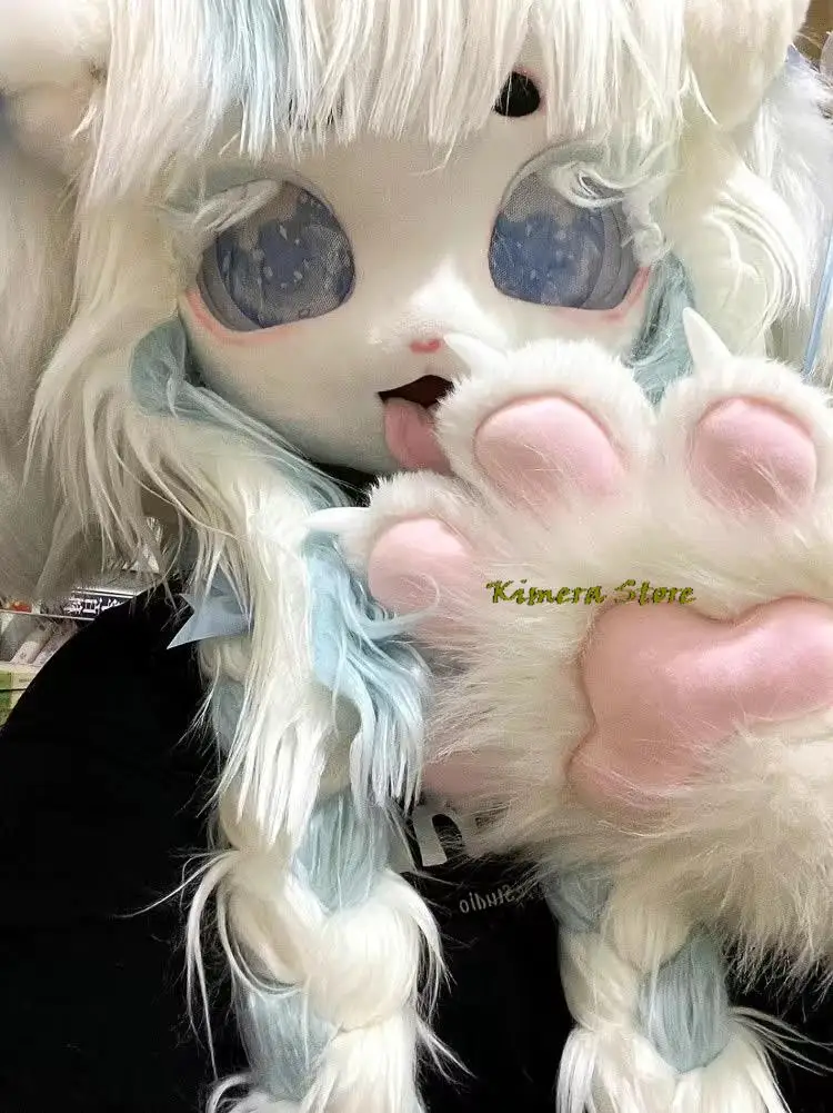 Pelzige Pfote Handschuhe Cosplay Kostüme Katze Schaf Klaue Kaninchen Fursuit Tier Klaue niedlichen pelzigen Tier Klaue Katze Klaue Handschuhe