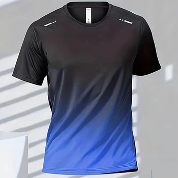 T-shirt da uomo estive Sport Gradiente Grafica 3d Stampa T-shirt Uomo Donna Moda Oversize Manica corta Top Tees Palestra Fitness