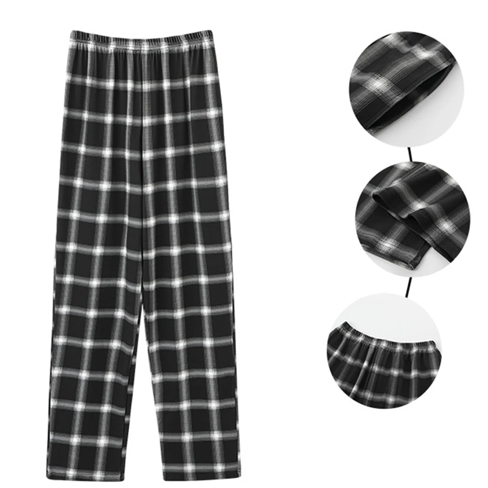 

Men’s Cotton Flannel Plaid Pajama Sleep Pants Casual Loose Trousers Loungewear Lounge Bottoms Pyjamas Pants Nightwear