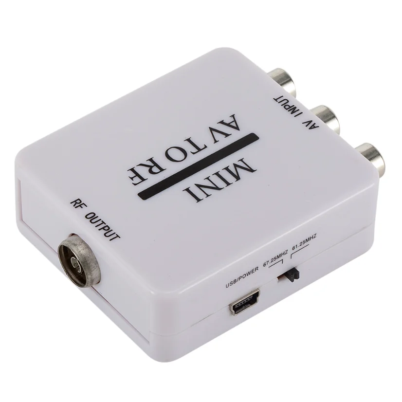 Mini RCA AV to RF Video Adapter Converter 67.25/61.25MHz