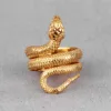 Golden Snake Animal Stainless Steel Mens Rings Punk Hip Hop Unique Trendy For Male Boyfriend Jewelry Creativity Gift Wholesale 2