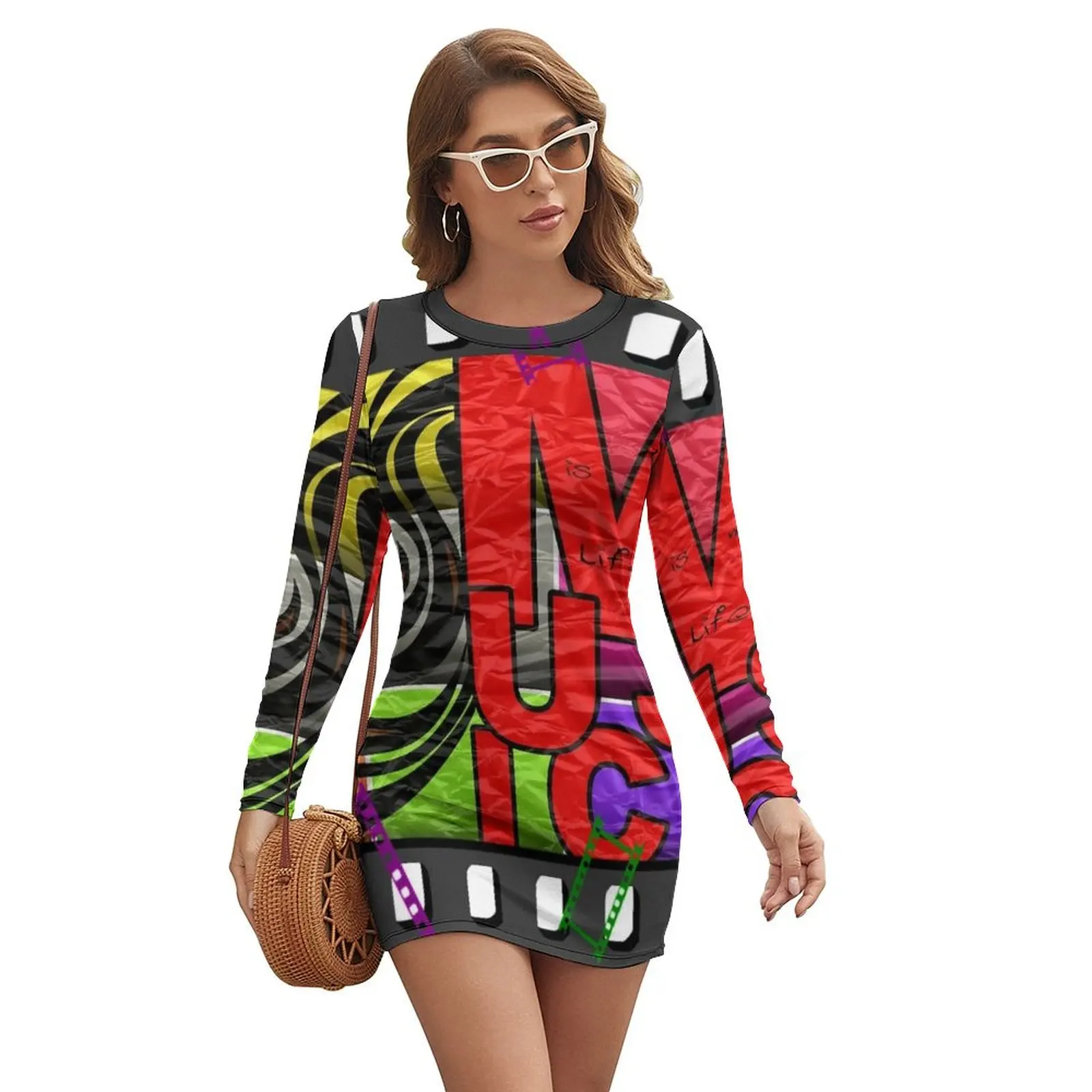 

Music and Musicals Long-sleeved Dress beach dresses Dress woman Clothing