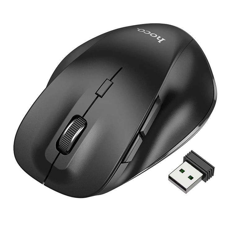 HOCO 듀얼 모드 비즈니스 무선 인체 공학적 마우스, PC 노트북용 USB 게이밍 컴퓨터 마우스, 2.4G/블루투스 6D 버튼, 1600 DPI, GM24