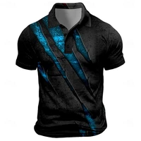 Polo Vintage pour hommes, imprimé anti-rayures, T-Shirt décontracté à manches courtes, boutons à revers, chemise de Sport de Golf, vêtements surdimensionnés à la mode pour hommes 5