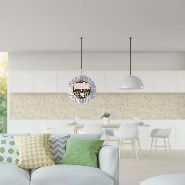 Üres Szublimációs Szél Fonógépek Kétoldalas Alumínium 3D Szélcsengő Felfüggesztés - Image 4