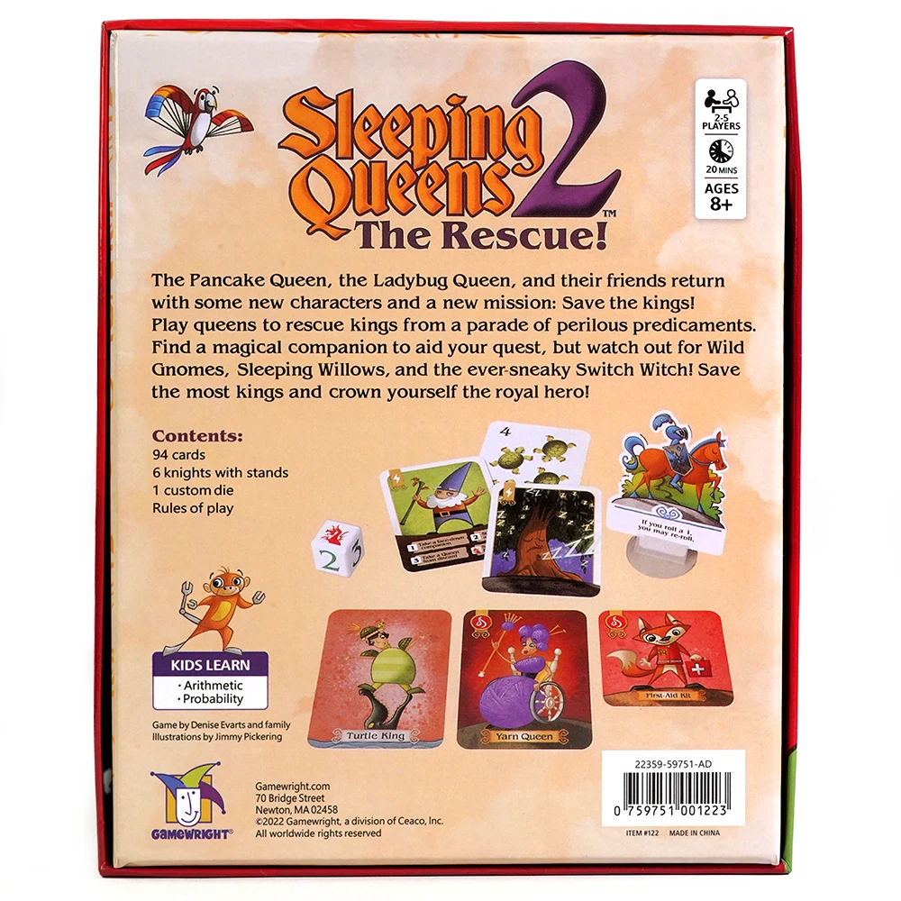 Sleeping Queens 2 보드 게임 구조 카드 게임 A 전략 무당 벌레 여왕