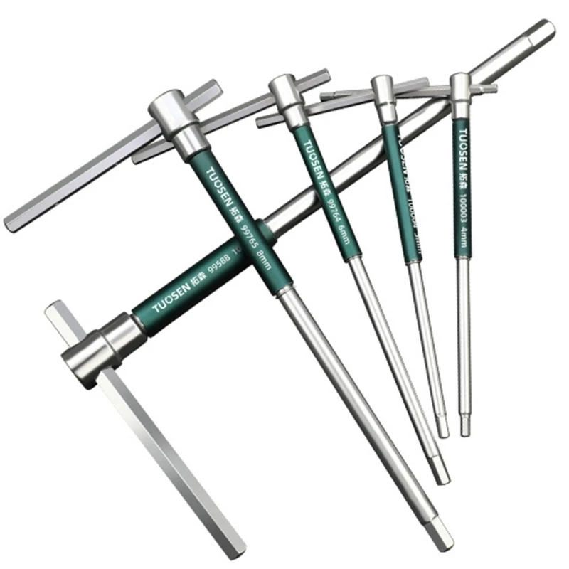 T Type Universal Socket Wrench Carbon Steel Hexagon Socket Wrench T-shape Spanner Hand Tools for Auto Repair