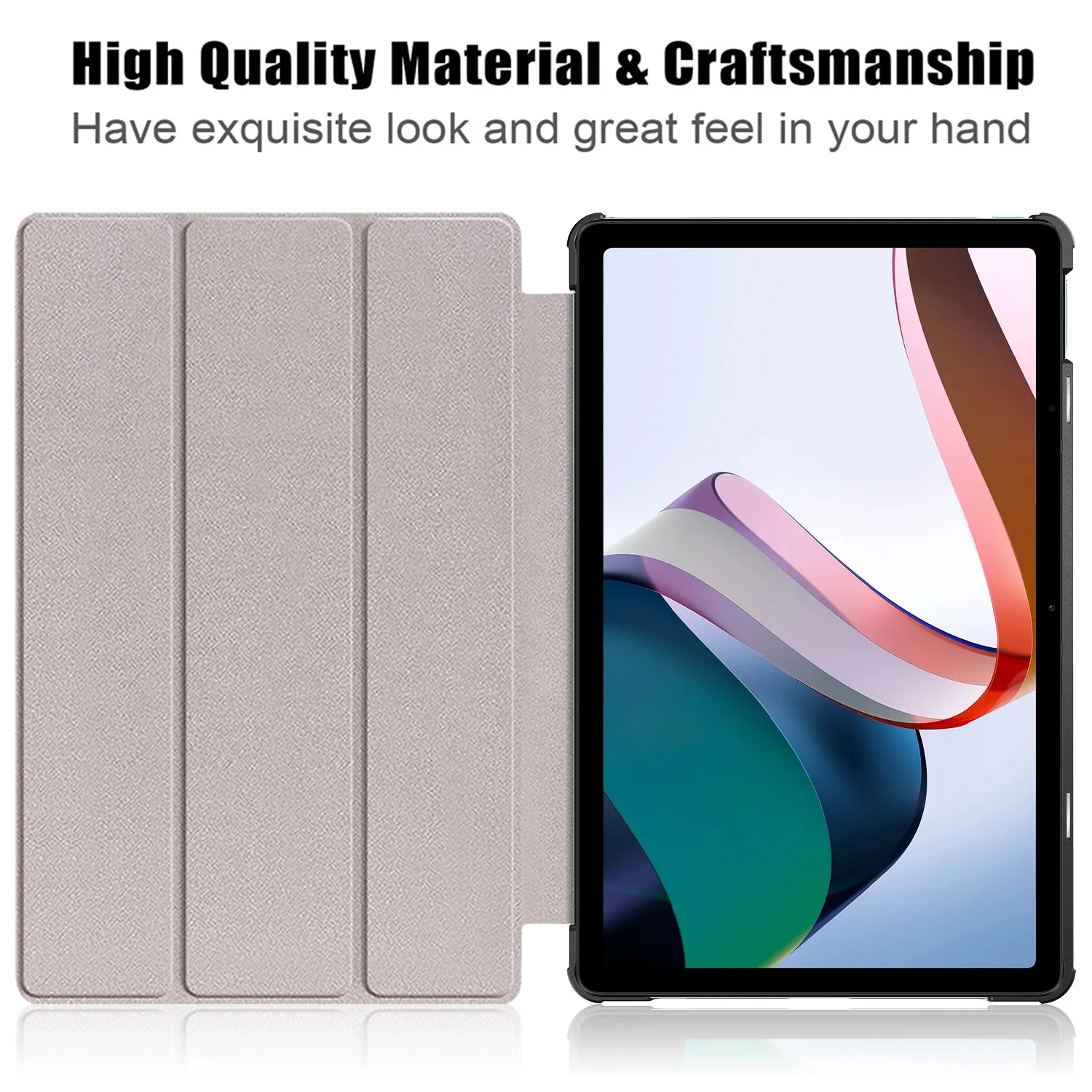 Case voor Xiaomi Redmi Pad 10.61 inch Vrijgegeven 2022 Tri-fold Slim Lichtgewicht Hard Shell Smart Beschermhoes Multi-Angle Stand_voghion.com