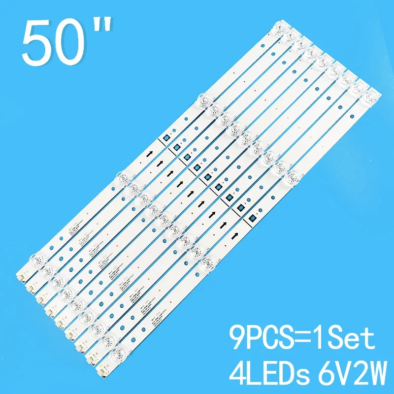 New 9PCS/lot 4LEDs 6V 2w 440mm for 50-inch LCD TV MS-L1469 V5 LA021 JP50UHD110-4K JS-D-JP50EU-042EC 70310 E50EU1000 MCPCB 9pcs 1set 4leds 6v 2w 440mm for 50 inch lcd tv ms l1469 v5 la021 jp50uhd110 4k js d jp50eu 042ec 70310 e50eu1000 mcpcb