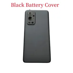 Premium Back Battery Cover with Camera Frame Lens for OnePlus 9 Pro - Glass Rear Housing (Black With Lens)