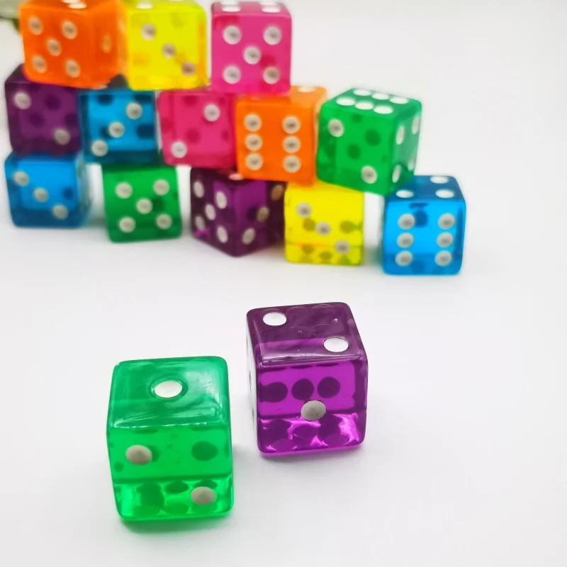10Pcs/set 19mm Game Dice Square Corner Acrylic Cube Dice Not MIni Family Game Spanish For Fun Pub Toy
