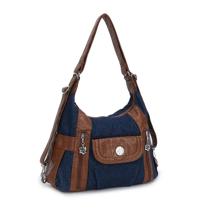 Angelkiss Women Bags Fashion PU Leather Handbag Shoulder Purse Pack Multipockets Crossbody Bag Ladies Satchel Large Zipper Hobos