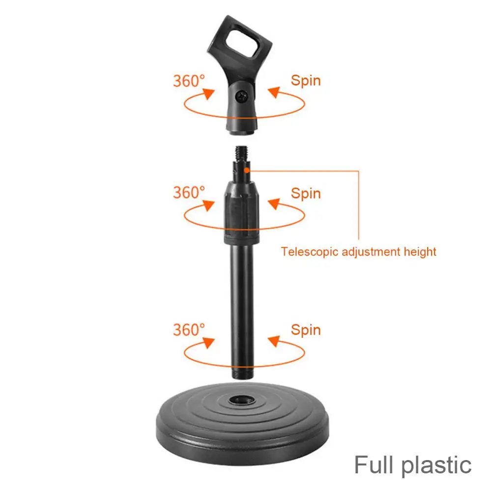 Height-adjustable Microphone Mount Holder Flexible Desktop Tripod Folding Mic Stand
