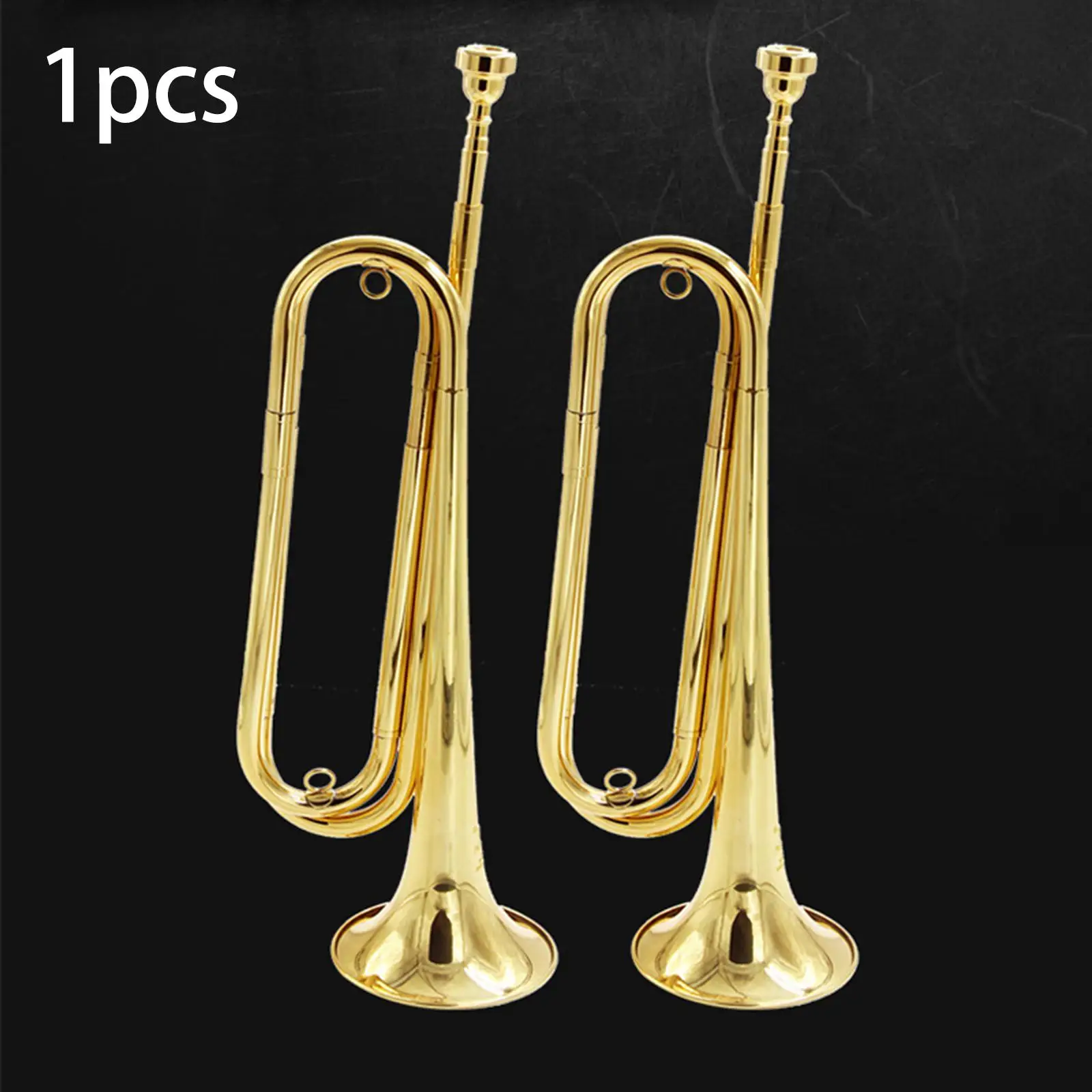 Cavalry Trumpet 7C Mouthpiece Signal Musical Instrument Vintage Brass Blowing Bugle for School Beginner Band Orchestra Cavalry trumpet instrument
