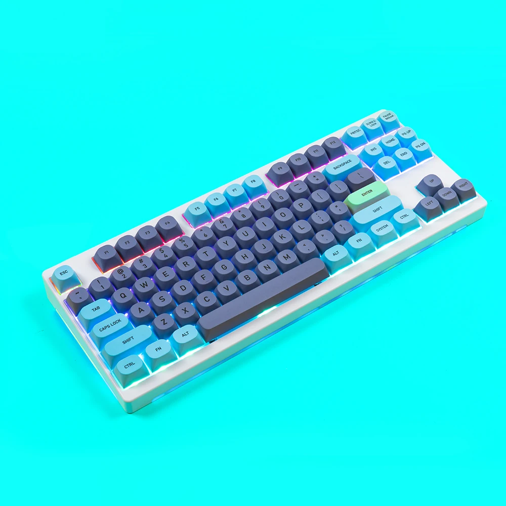 Idobao Blue Cat Ma Keycaps Kits for Mechanical Keyboard with 104 68 Number Keys with Dye-subbed ​Pbt Material Number Keys