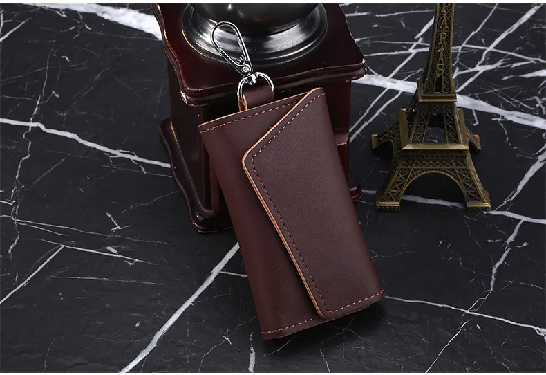 stylish leather key holder brown