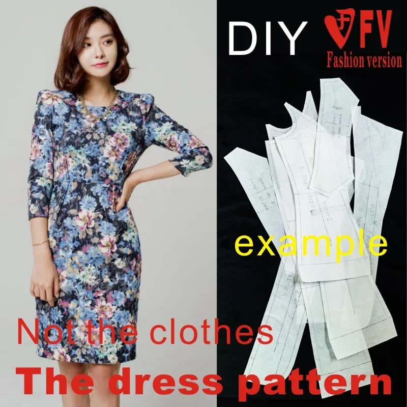 Dresses Sewing Pattern Template Cutting drawing Clothing DIY ((Not selling clothes)) BLQ-147