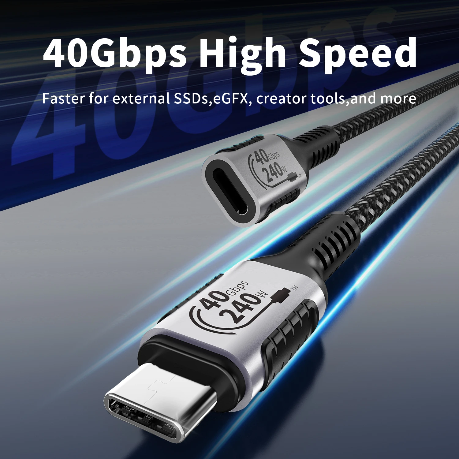 Unnlink USB C 연장 케이블 유형 C 익스텐더 Thunderbolt 4/3과 호환 USB4.0/3.2/3.1 MacBook 8K 4K용 고속 충전
