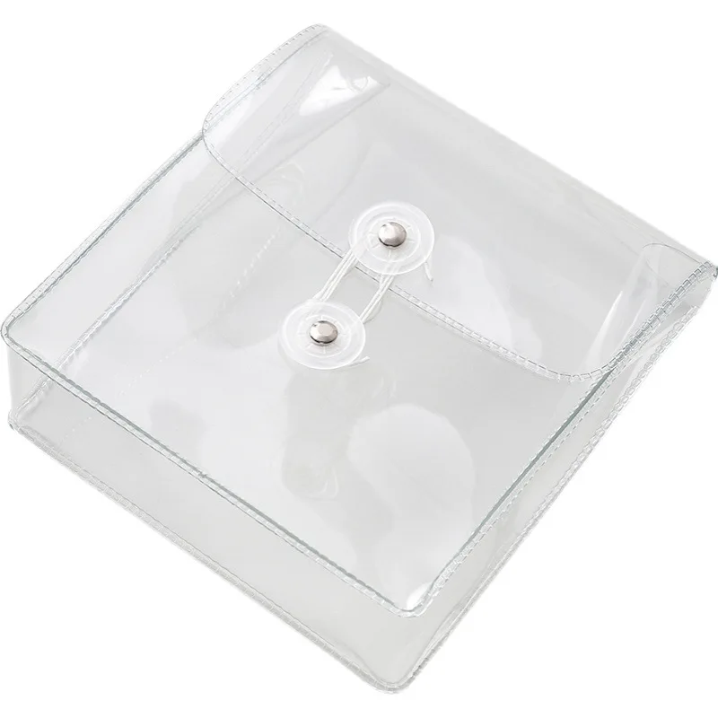 Transparent Square Rectangle Storage Bag Kawaii Pencil Case Waterproof Makeup Cosmetics Bag Stationery School Office Supplies