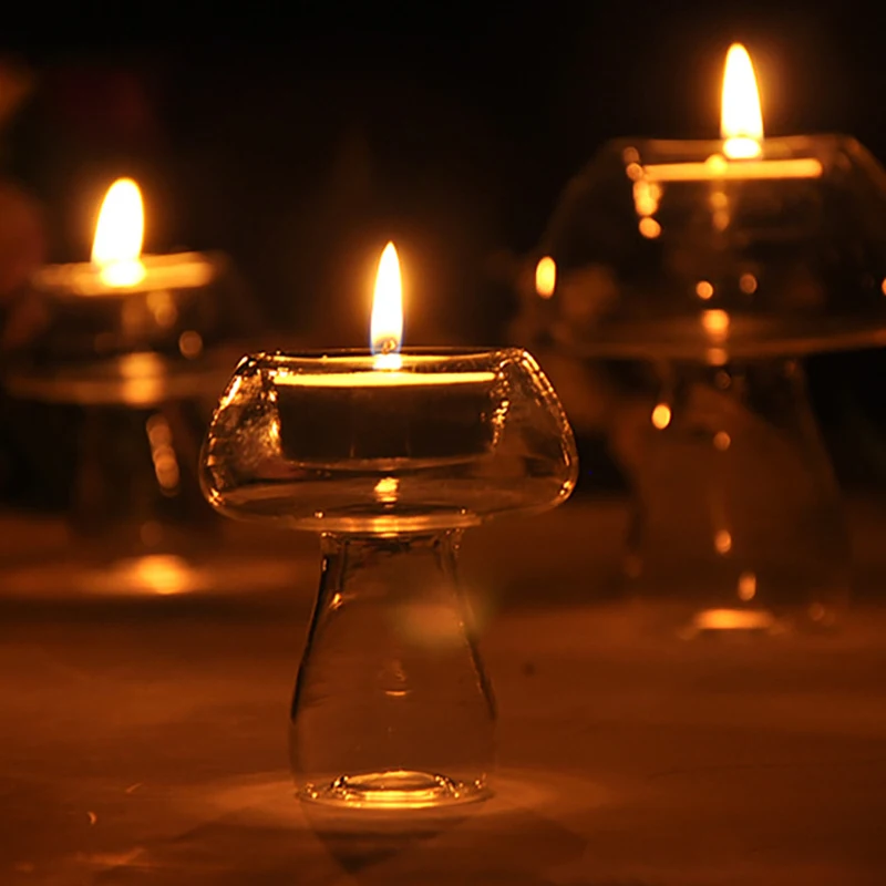 Bougeoir en verre créatif en forme de pièce plus lente, bougeoir en verre nord-européen, décoration de bureau simple, fête de mariage, maison