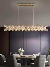 

Postmodern restaurant chandelier Nordic luxury restaurant LED lighting creative glass flower-shaped home lighting
