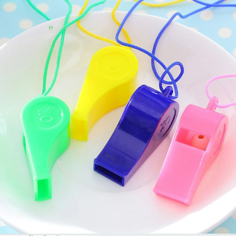20PCS Mini Whistle With Rope Children Kids Sports Football Soccer Rugby Cheerleading Fans Cheer Whistles Birthday Party Gifts 3