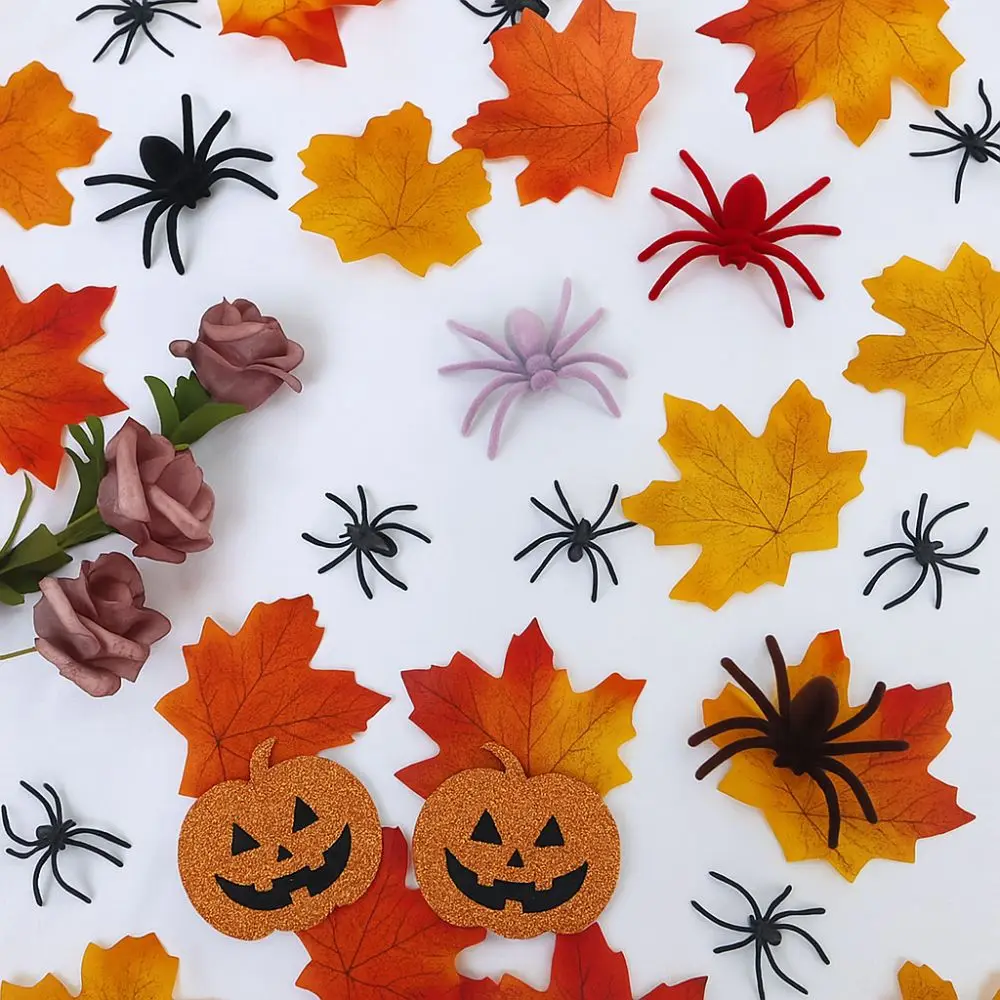 10PCS Spider Model Mini Halloween Plush Spider Simulation Scary Fake 3D Spider Toy Realistic Artificial Spider Outdoor Yard