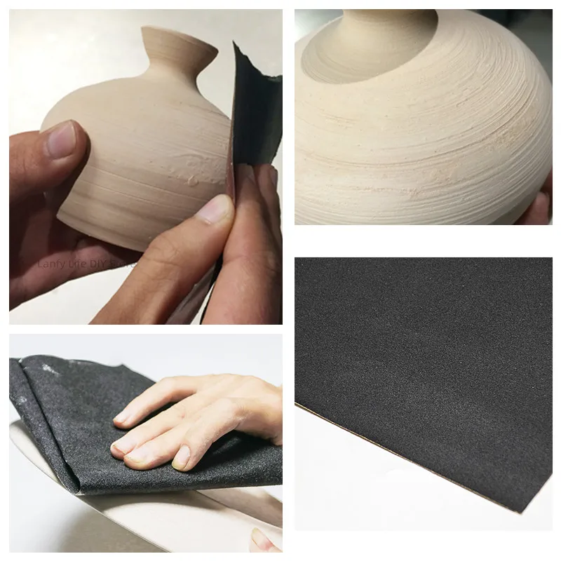 4PCS Pottery Sandpaper 360 Mesh Polishing and Grinding Wettable Sandpaper Cloth Pottery Tools Ceramic Rough Grinding Tools pottery tools clay sculpting tools pottery sculpting tools clay craft tool