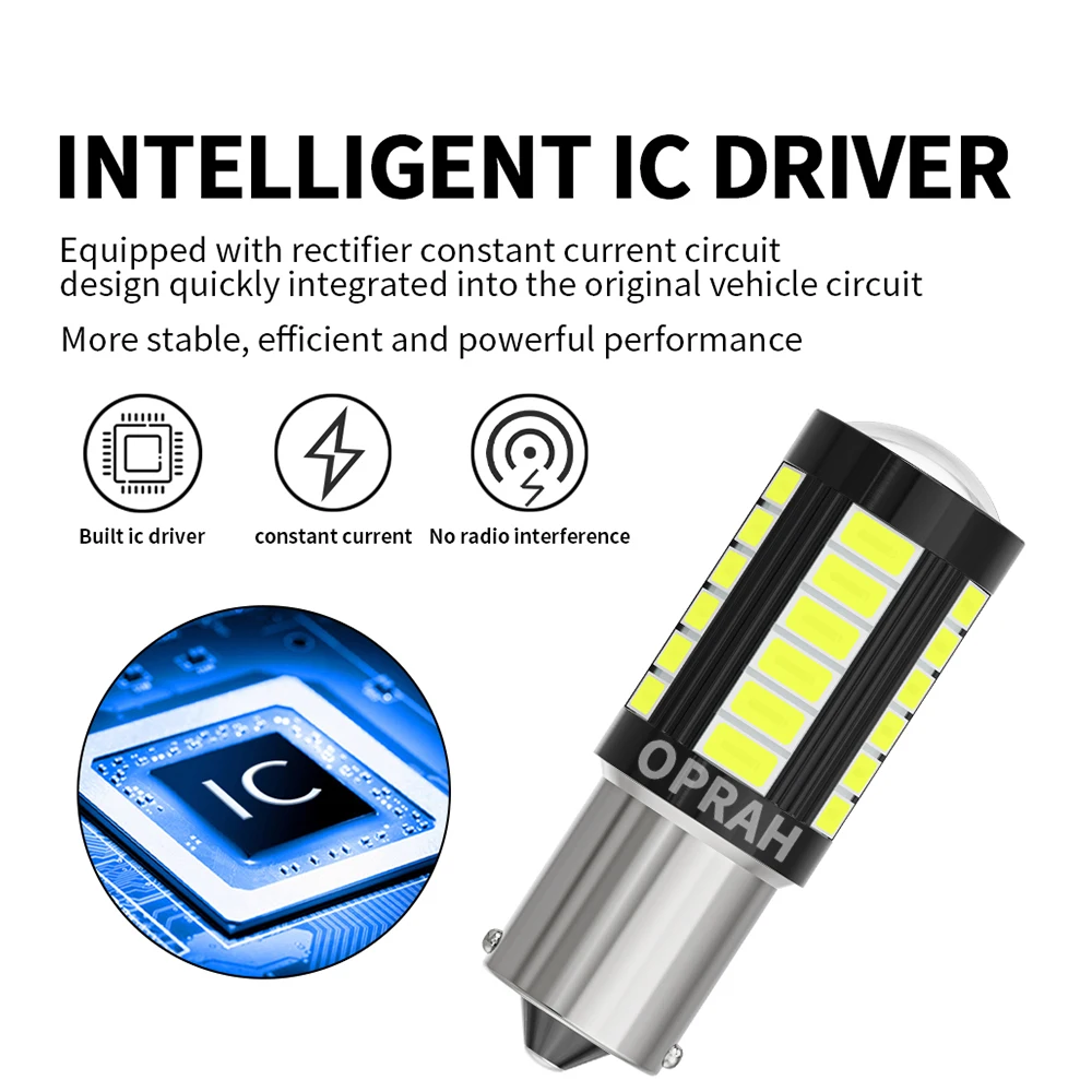 ڵ Ʈ  ȣ  DRL   LED , 12V, 24V, 1156, BAU15S, 1157, BAY15D, T20, 7440, 7443 ĵ, 33 x 5630SMD, 10 