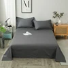 WASART Pure cotton flat bed sheet 2 people bedspread solid colour bed linens couple luxury double bed bedding queen king size 2