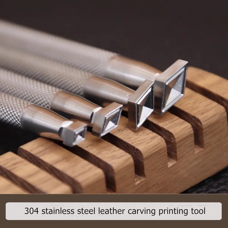 Diamond Shaped Leather Carving Printing Tool 304 Stainless Steel Vegetable Tanned Leather Stamping Process Print Punch Machine