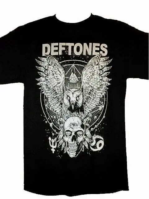 

DEFTONES-Сова над черепом-Новая Черная футболка