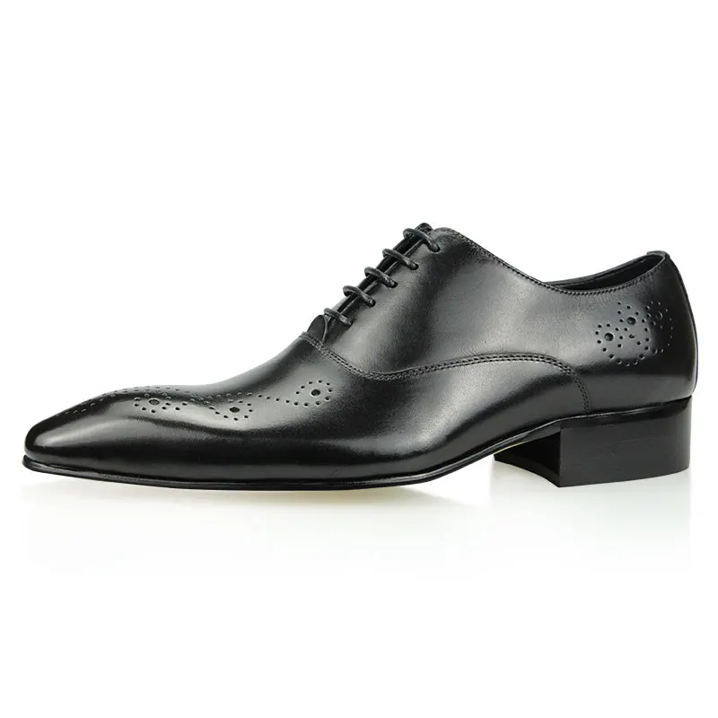 Brogue Dress Shoes Oxfords For Mens Fashion Business Casual Party Banquet Daily Retro Genuine Leather Shoe Lace-up Hand Painted