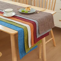 New Thick Linen Solid Color Light Luxury Boxer Table Runner Home Decor Office Conference Dining Tables Decoration Accessories 2