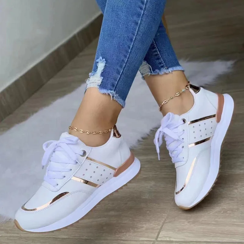 Sneakers Women Platform Shoes Leather Patchwork woman Casual shoes Sport  Ladies Outdoor Running Vulcanized 