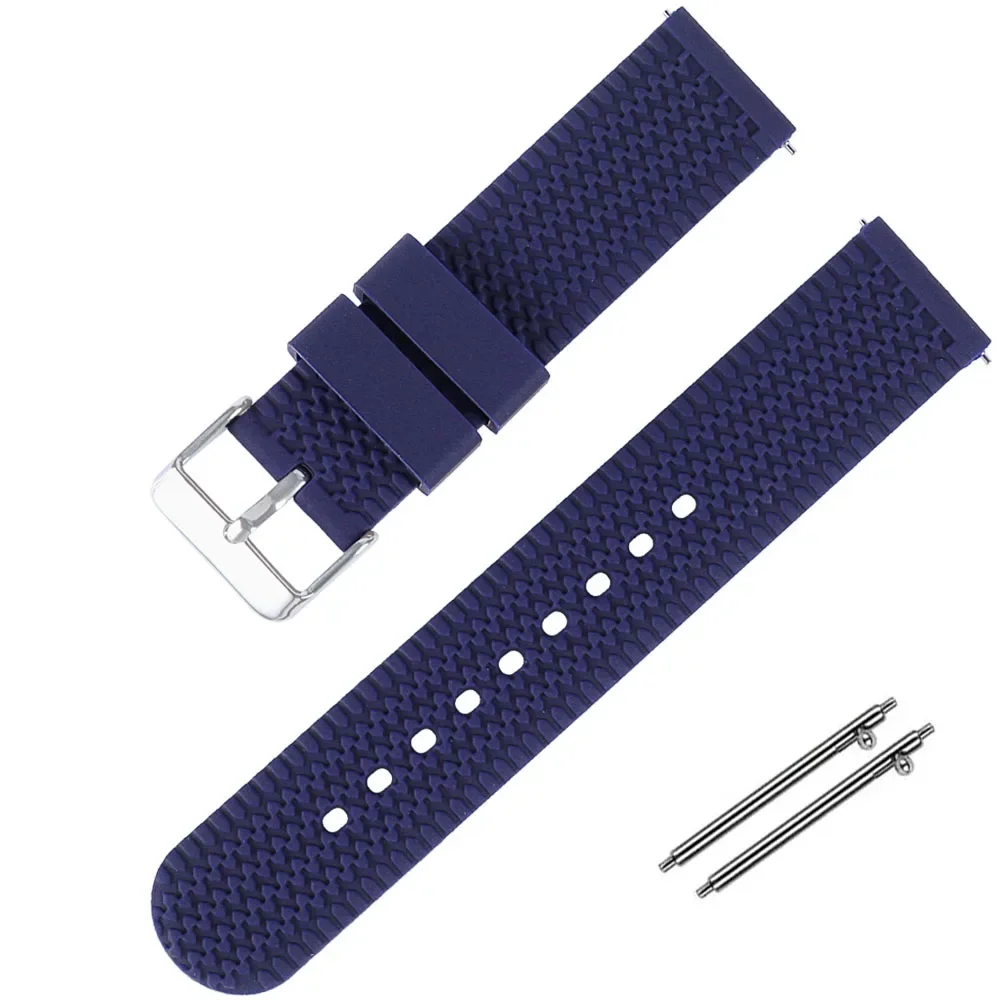 Sporty Waterproof Silicone Watch Strap – Quick Release Rubber Wristband in Multiple Sizes